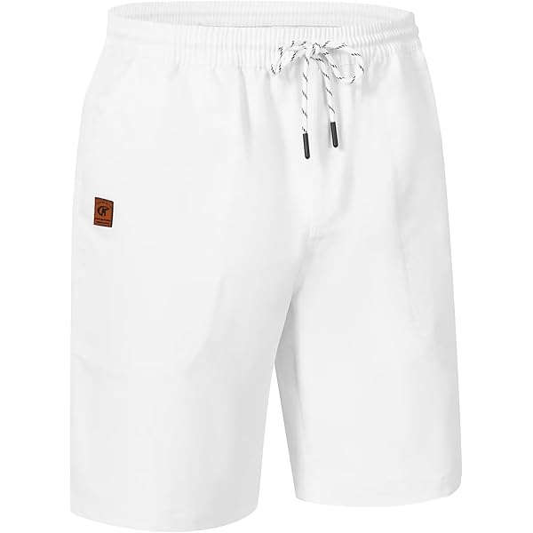 Men's Stretch Waist Casual Shorts with 5 Pockets Include 1 Zipper Pocket