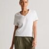 100% Cotton Boxy V-Neck Tee