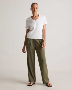 100% Cotton Boxy V-Neck Tee