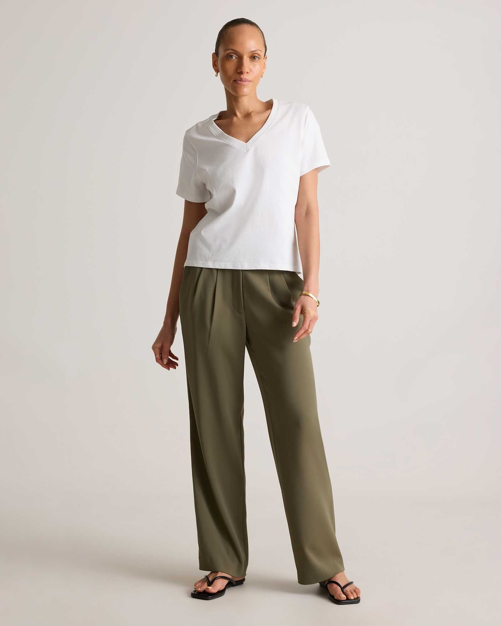 100% Cotton Boxy V-Neck Tee — Gallery image 100% Cotton Boxy V-Neck Tee