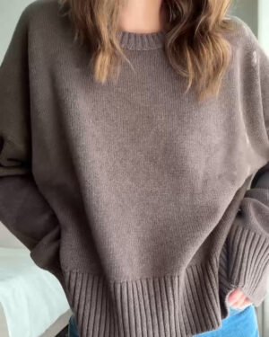 100% Cotton Boyfriend Crew Sweater