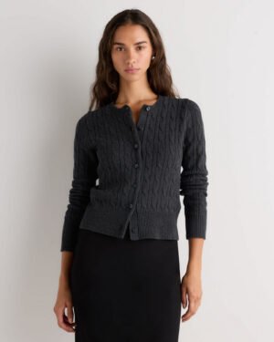 100% Cotton Cable Crew Cardigan