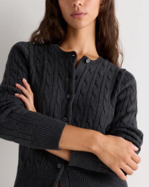 100% Cotton Cable Crew Cardigan