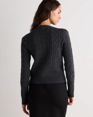100% Cotton Cable Crew Cardigan