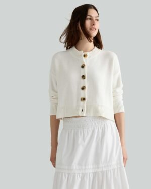 100% Cotton Cropped Cardigan