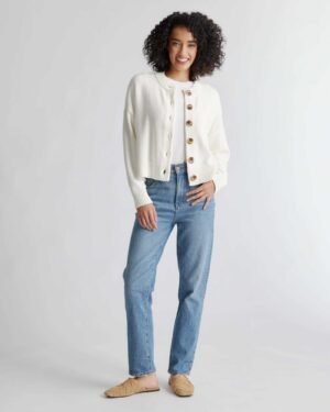 100% Cotton Cropped Cardigan