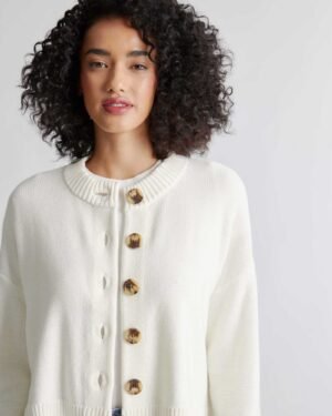 100% Cotton Cropped Cardigan