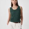 100% Cotton Waffle Cropped Sweater Tank — Petite