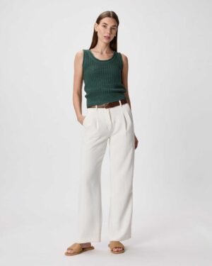 100% Cotton Waffle Cropped Sweater Tank — Petite