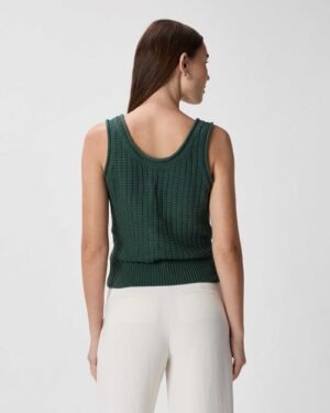 100% Cotton Waffle Cropped Sweater Tank — Petite