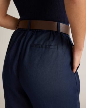 100% Linen Pleated Trouser — Petite