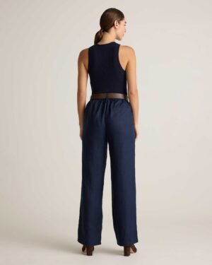 100% Linen Pleated Trouser — Petite