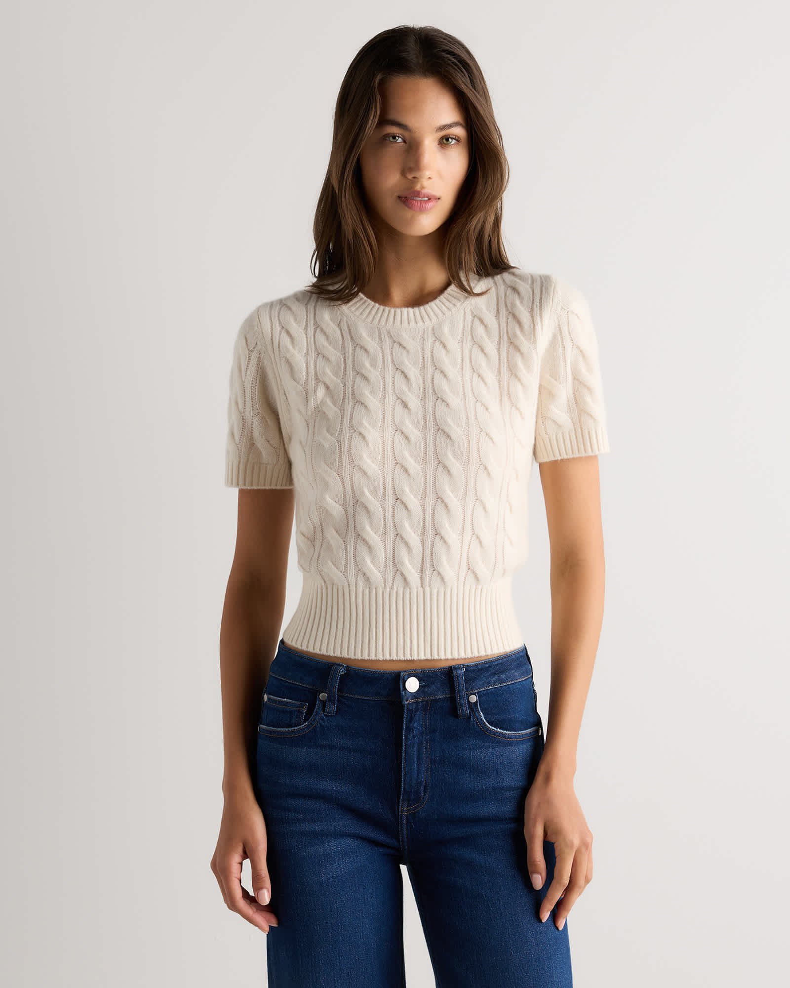 Cashmere Cable Tee — Primary image Cashmere Cable Tee