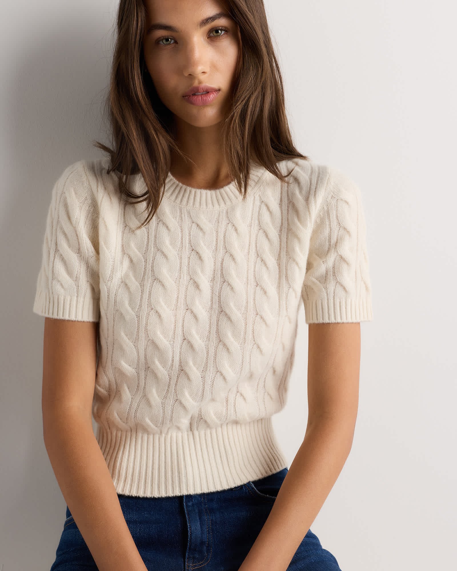 Cashmere Cable Tee — Gallery image Cashmere Cable Tee