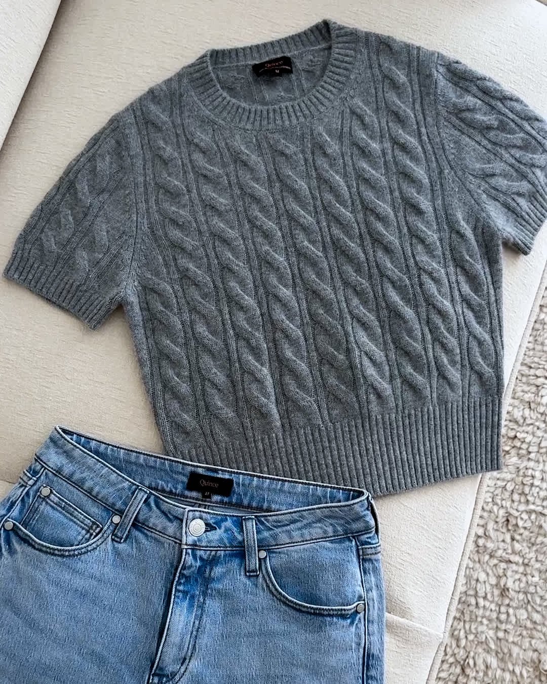 Cashmere Cable Tee — Gallery image Cashmere Cable Tee