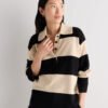 Cotton Cashmere Rugby Polo Sweater