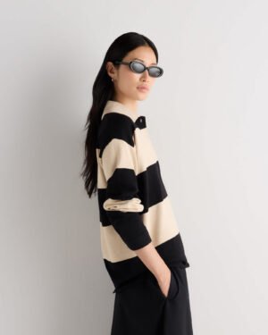 Cotton Cashmere Rugby Polo Sweater