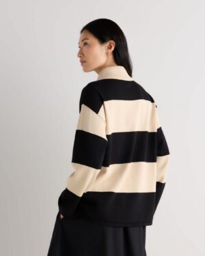 Cotton Cashmere Rugby Polo Sweater