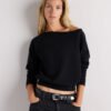 Cotton French Terry Off-Shoulder Sweatshirt