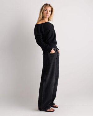 Cotton French Terry Off-Shoulder Sweatshirt