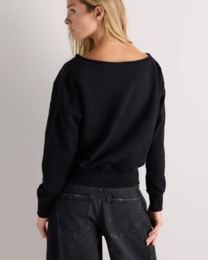 Cotton French Terry Off-Shoulder Sweatshirt