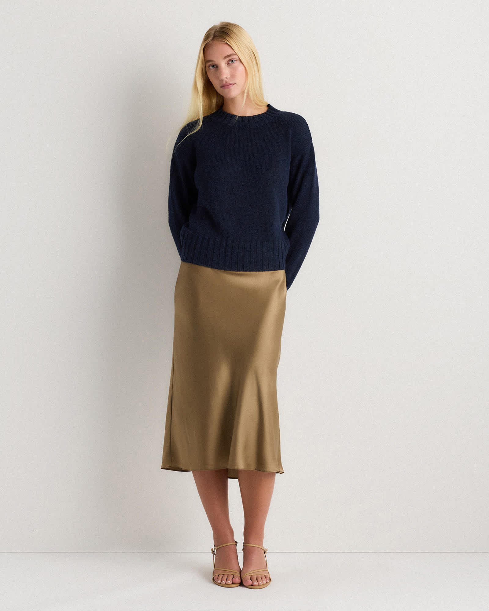 Cotton Linen Relaxed Crew Sweater — Gallery image Cotton Linen Relaxed Crew Sweater