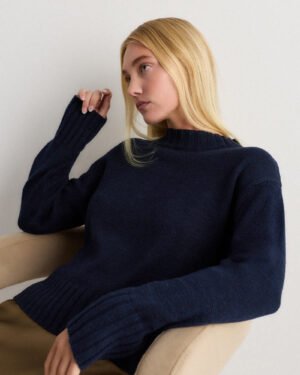 Cotton Linen Relaxed Crew Sweater
