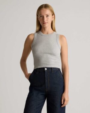 Cotton Micro-Rib Cropped Cutaway Tank