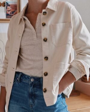 Cotton Micro-Rib Henley Long Sleeve Tee