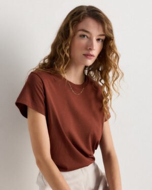 Cotton Modal Crewneck Swing Tee
