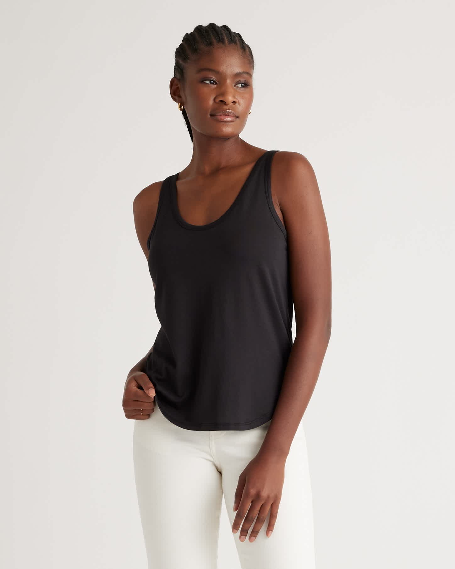 Cotton Modal Double Scoop Neck Tank — Primary image Cotton Modal Double Scoop Neck Tank