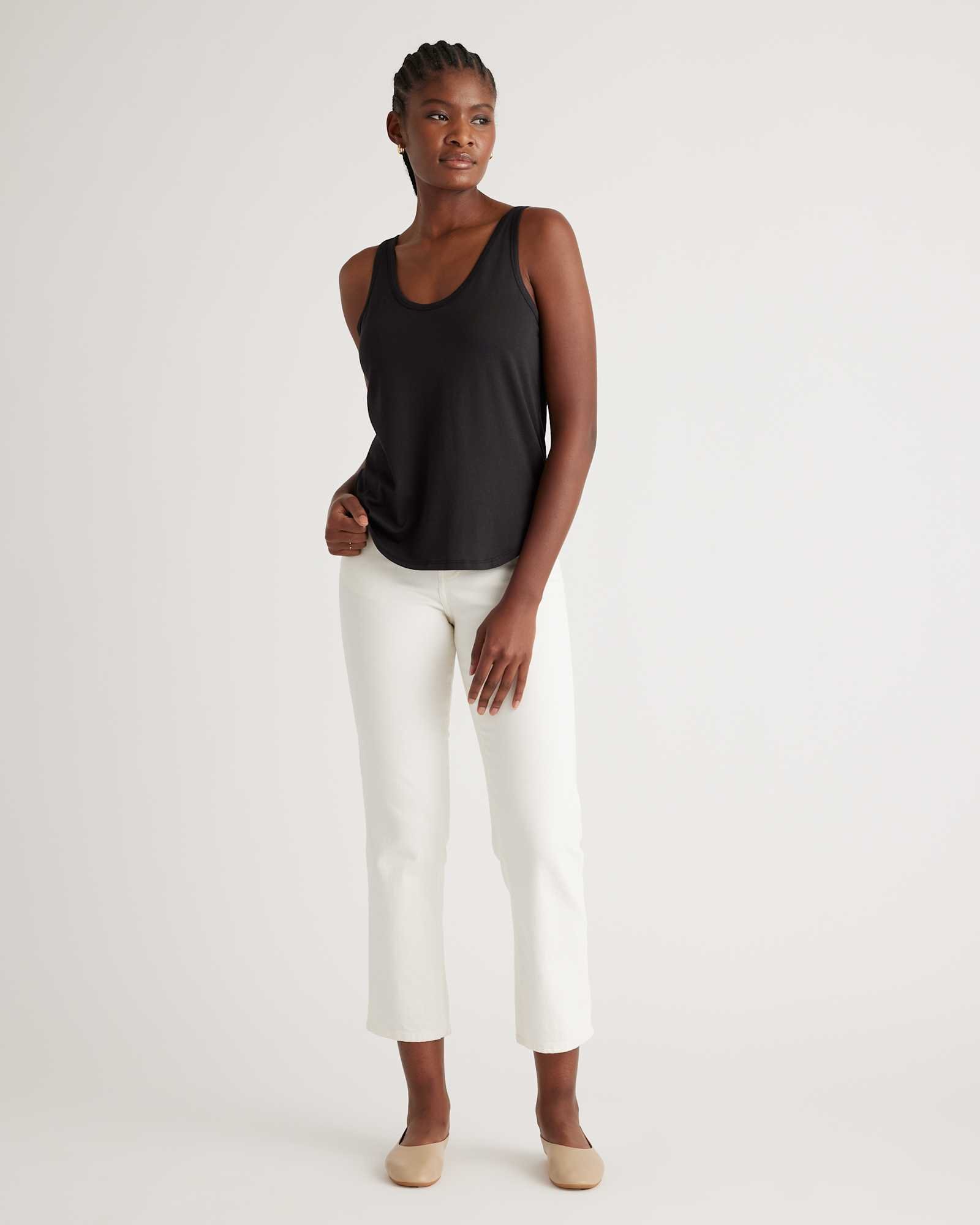 Cotton Modal Double Scoop Neck Tank — Gallery image Cotton Modal Double Scoop Neck Tank