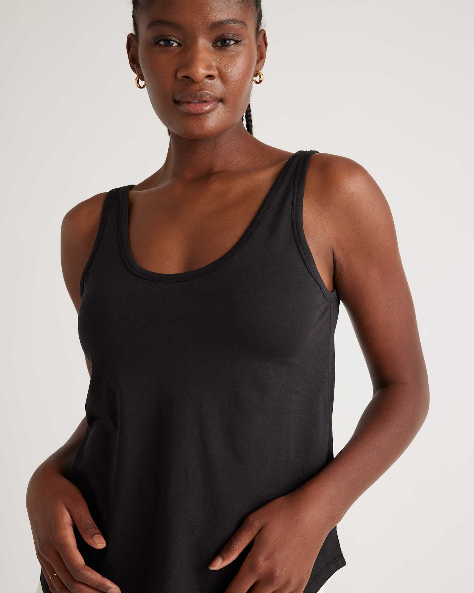 Cotton Modal Double Scoop Neck Tank — Gallery image Cotton Modal Double Scoop Neck Tank
