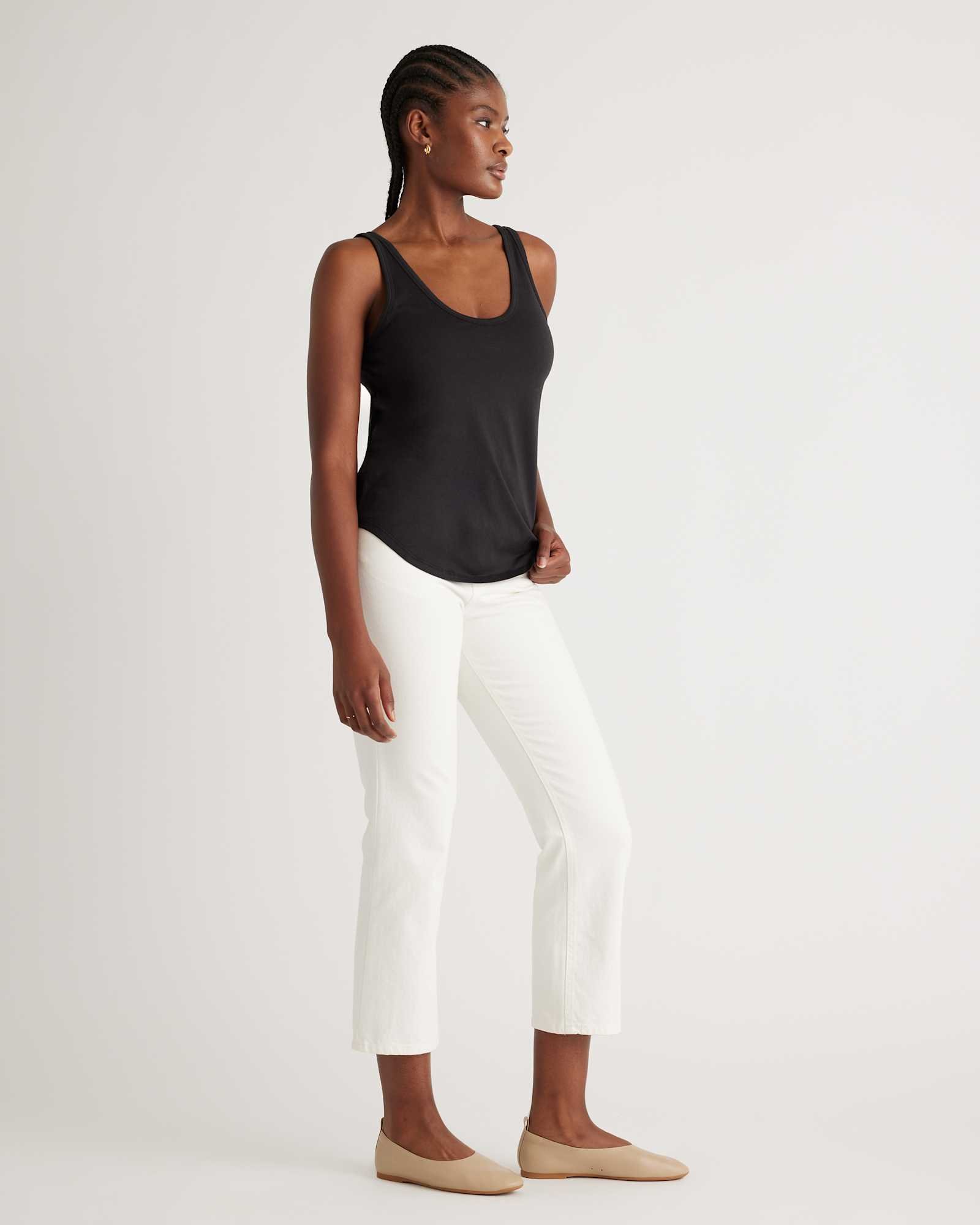 Cotton Modal Double Scoop Neck Tank — Gallery image Cotton Modal Double Scoop Neck Tank