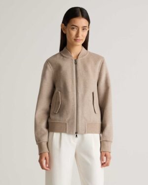 Double-Faced Merino Wool Bomber Jacket