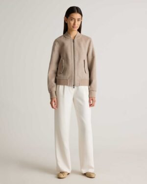 Double-Faced Merino Wool Bomber Jacket