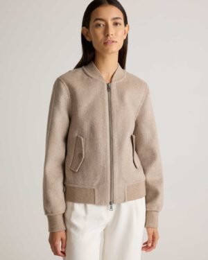 Double-Faced Merino Wool Bomber Jacket