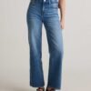 High-Rise Stretch Relaxed Straight Jeans