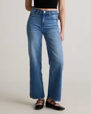 High-Rise Stretch Relaxed Straight Jeans