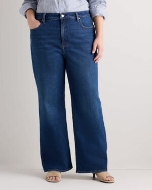 High-Rise Stretch Relaxed Straight Jeans — Plus Size