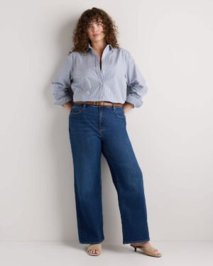 High-Rise Stretch Relaxed Straight Jeans — Plus Size