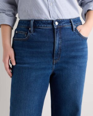 High-Rise Stretch Relaxed Straight Jeans — Plus Size