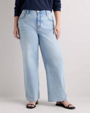 High-Rise Stretch Relaxed Straight Jeans — Plus Size
