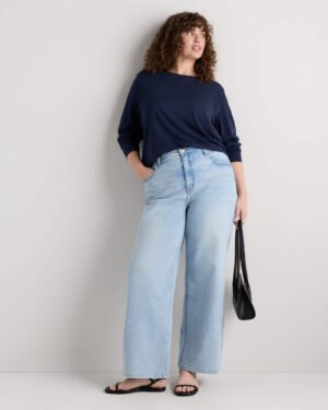 High-Rise Stretch Relaxed Straight Jeans — Plus Size