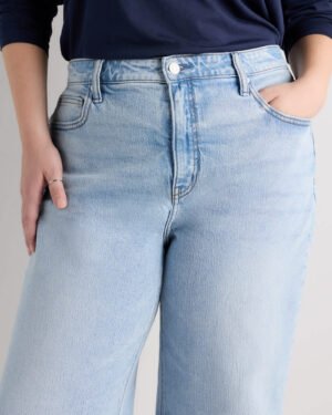 High-Rise Stretch Relaxed Straight Jeans — Plus Size