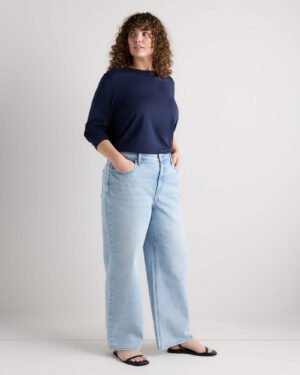 High-Rise Stretch Relaxed Straight Jeans — Plus Size