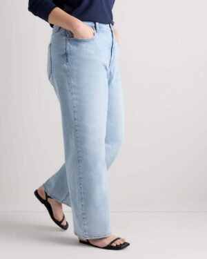 High-Rise Stretch Relaxed Straight Jeans — Plus Size