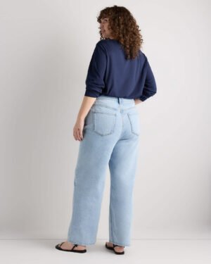 High-Rise Stretch Relaxed Straight Jeans — Plus Size