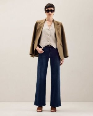 High-Rise Stretch Wide Leg Jeans