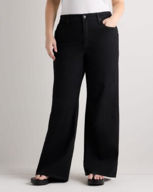 High-Rise Stretch Wide Leg Jeans — Plus Size